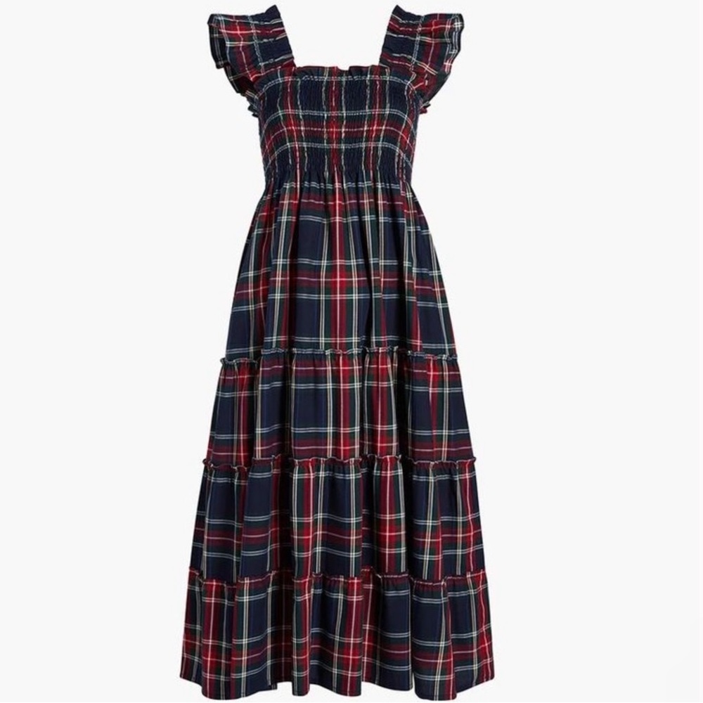 🆕NWOT HILL HOUSE HOME NAVY TARTAN PLAID NAP DRESS SIZE XS - Picture 3 of 11